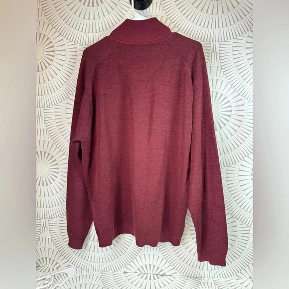 Tommy Bahama Men’s Quarter Zip Sweater Red Blend Large Silk Blend - Picture 3 of 5